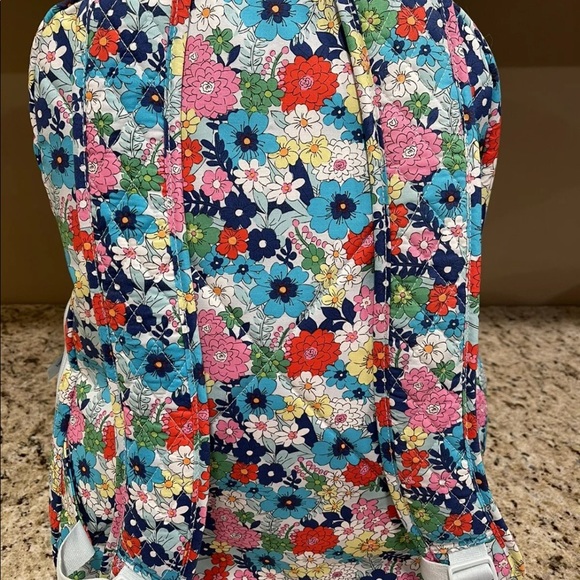 VERA BRADLEY Essential Large Backpack Far Out Floral + Lunch Bag School Blue - Picture 4 of 8